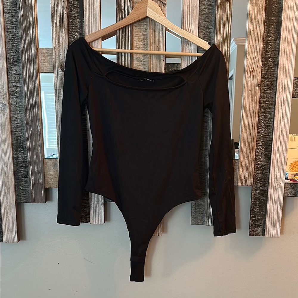 Elegant Black Off-Shoulder Bodysuit